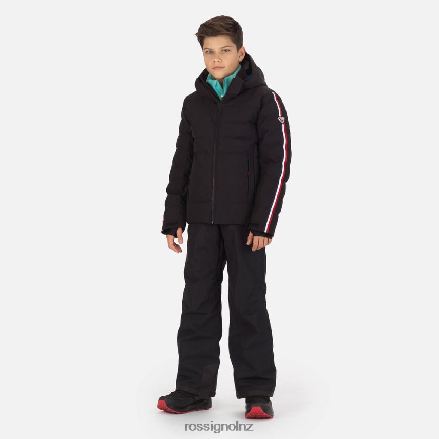 NZ Rossignol Boys Hiver Polydown Ski Jacket Black F222Z21201 Tops