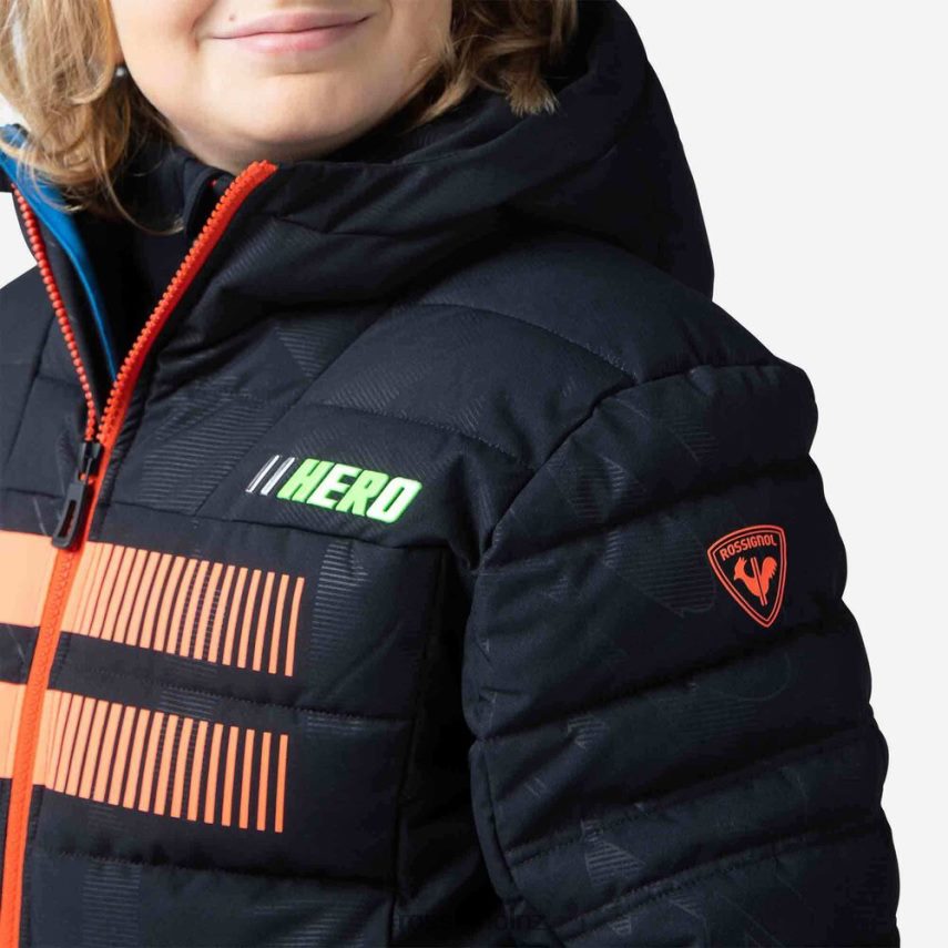 NZ Rossignol Boys Rapide Hero Ski Jacket Black F222Z21222 Tops