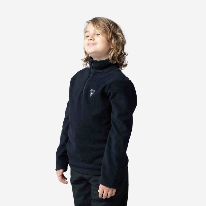 NZ Rossignol Boys Half-Zip Fleece Top Black F222Z21142 Tops