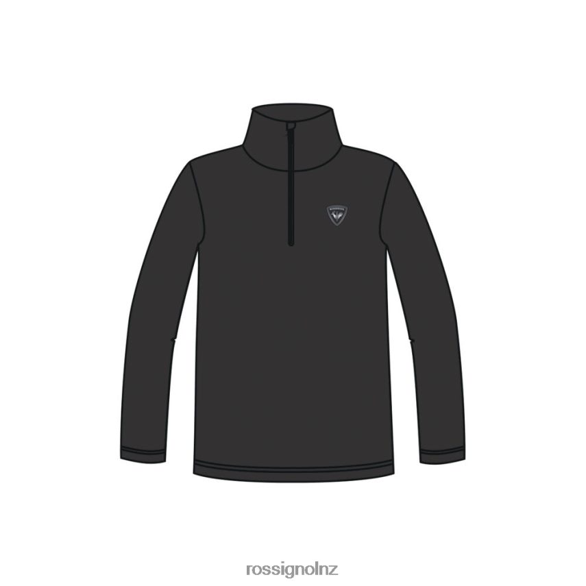 NZ Rossignol Boys Half-Zip Fleece Top Black F222Z21142 Tops