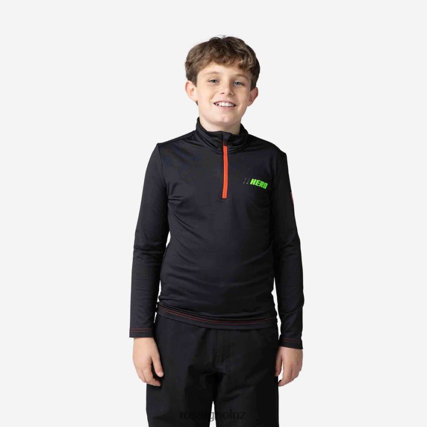 NZ Rossignol Boys Hero Half-Zip Stretch Fleece Black F222Z21210 Tops