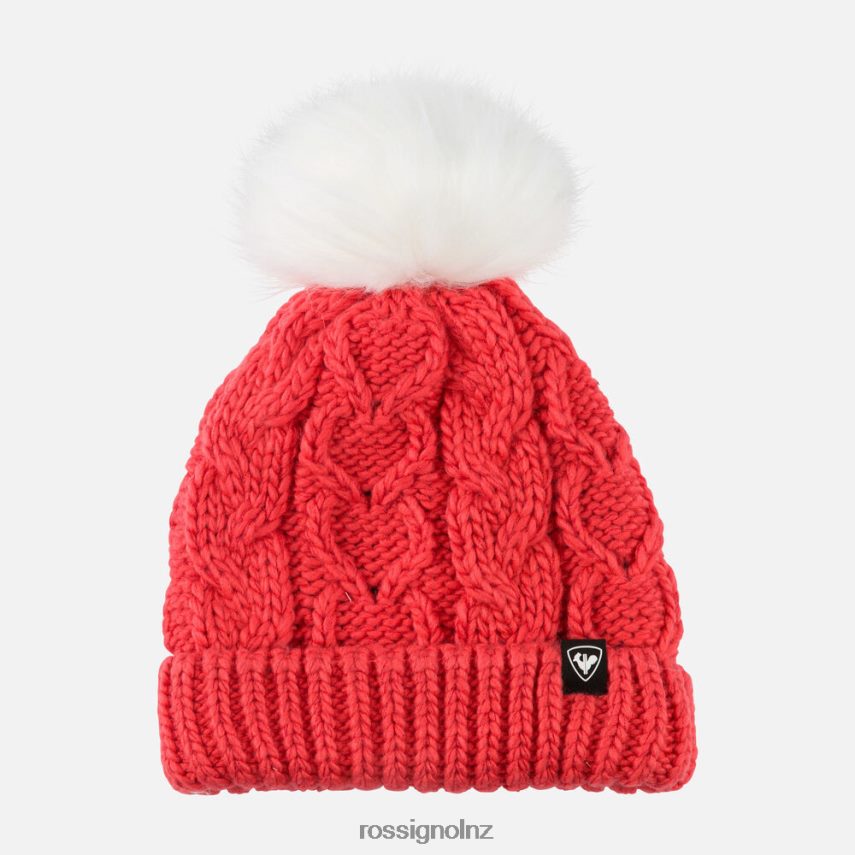NZ Rossignol Girls Bony Fur Beanie Pink Lift F222Z21204 Accessories
