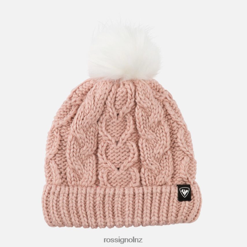 NZ Rossignol Girls Bony Fur Beanie Powder Pink F222Z21219 Accessories