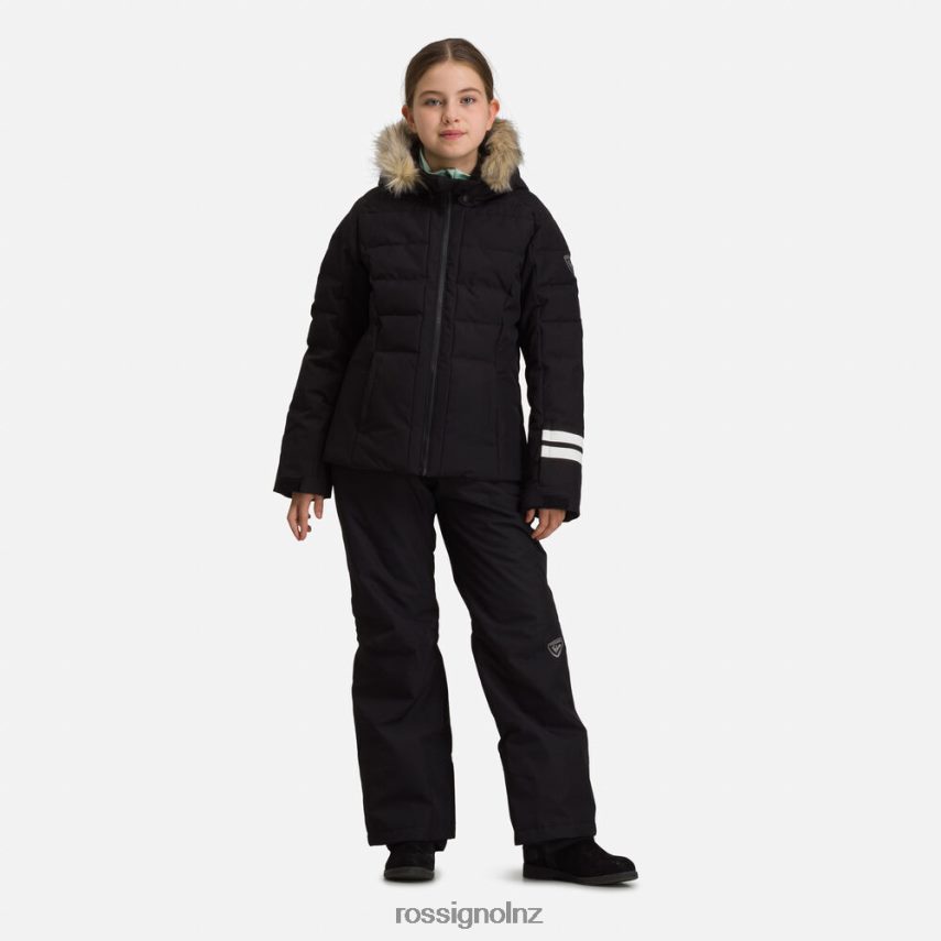 NZ Rossignol Girls Polydown Ski Jacket Black F222Z21213 Tops