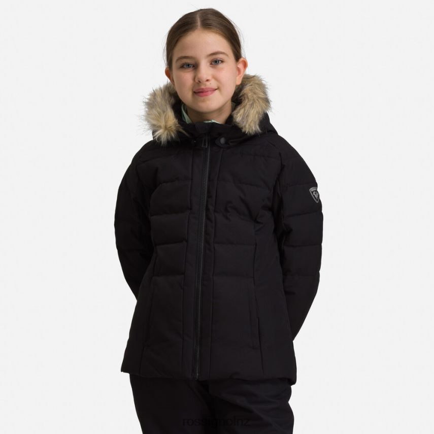 NZ Rossignol Girls Polydown Ski Jacket Black F222Z21213 Tops