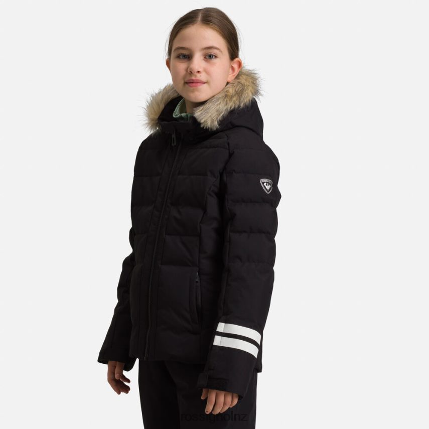 NZ Rossignol Girls Polydown Ski Jacket Black F222Z21213 Tops