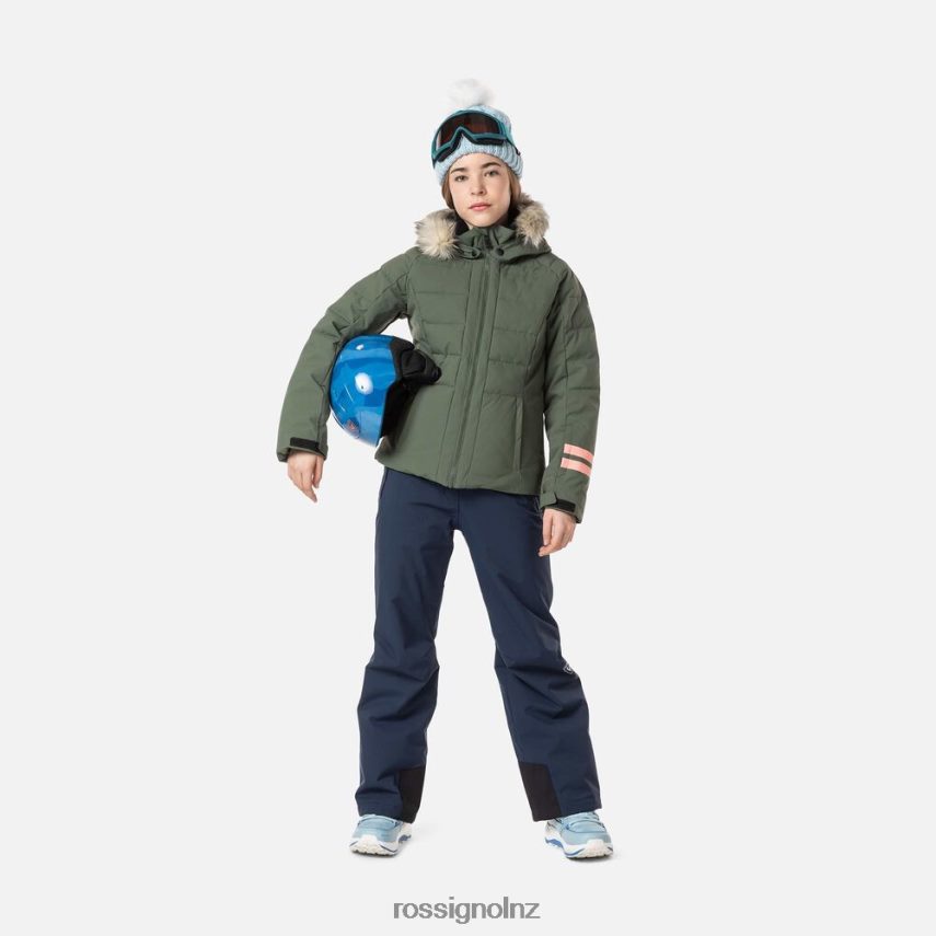 NZ Rossignol Girls Polydown Ski Jacket Ebonygreen F222Z21184 Tops
