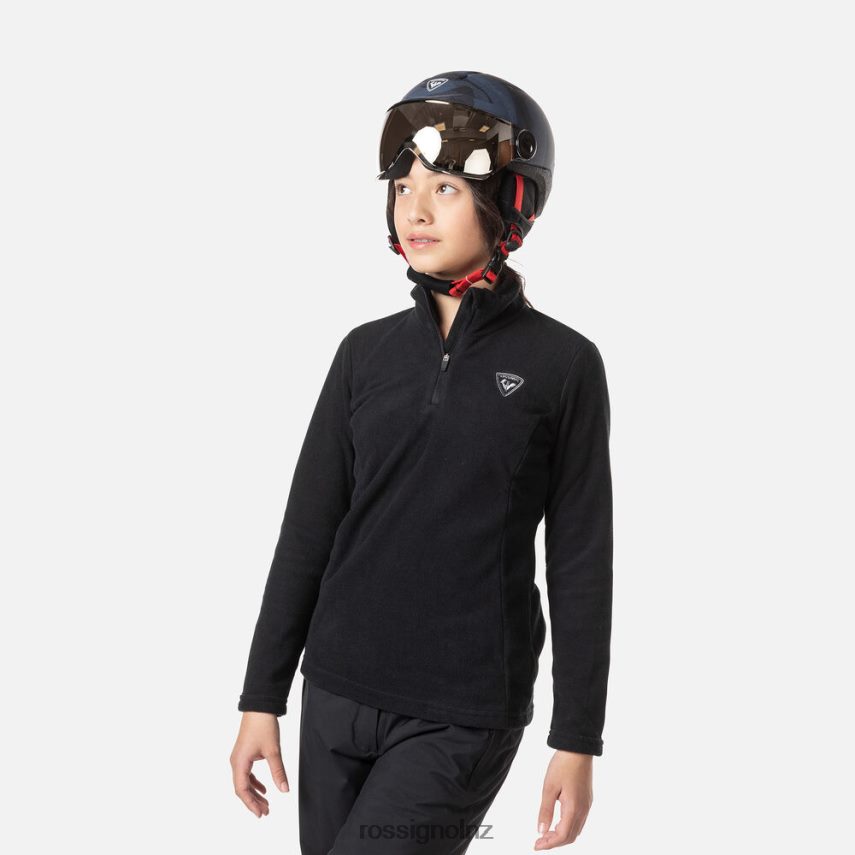 NZ Rossignol Girls Half-Zip Fleece Black F222Z21137 Tops