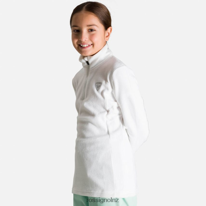 NZ Rossignol Girls Half-Zip Fleece White F222Z21144 Tops