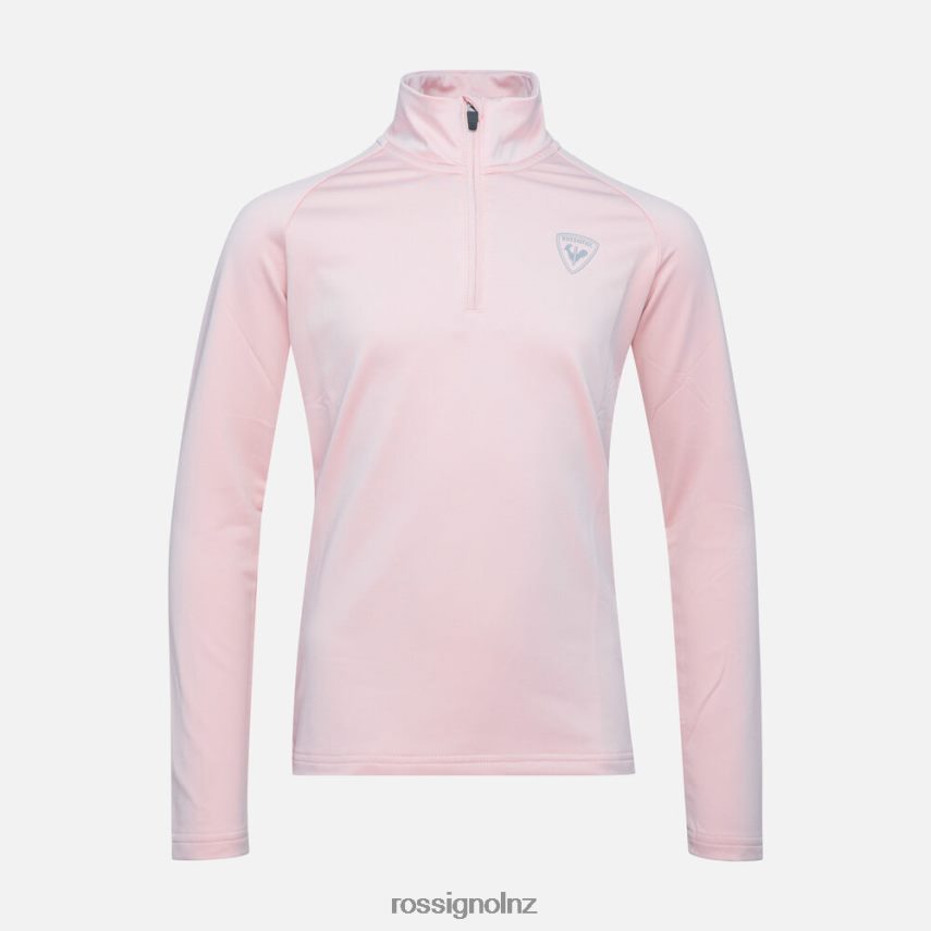 NZ Rossignol Girls Half-Zip Stretch Fleece Midlayer Powderpink F222Z21146 Tops