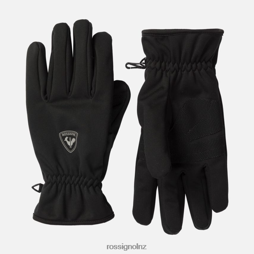 NZ Rossignol Men Xc Softshell Gloves Black F222Z2653 Accessories