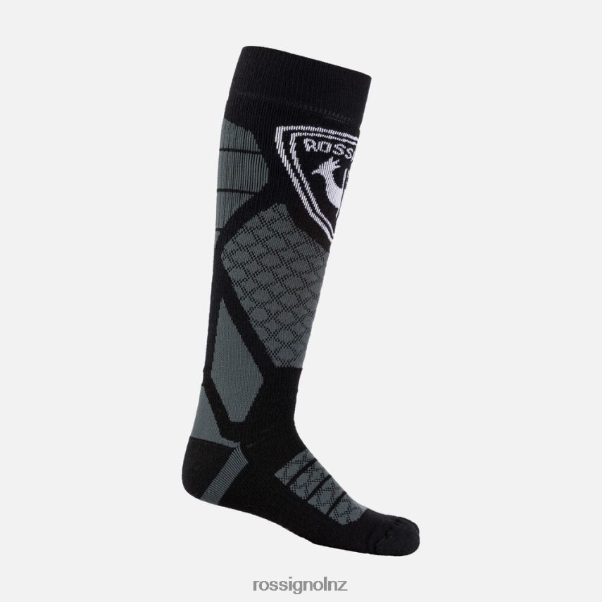 NZ Rossignol Men Wool And Silk Ski Socks Black F222Z243 Accessories