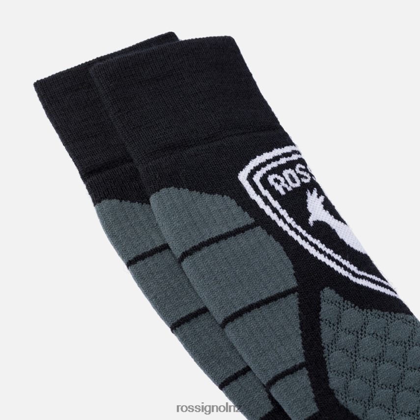 NZ Rossignol Men Wool And Silk Ski Socks Black F222Z243 Accessories