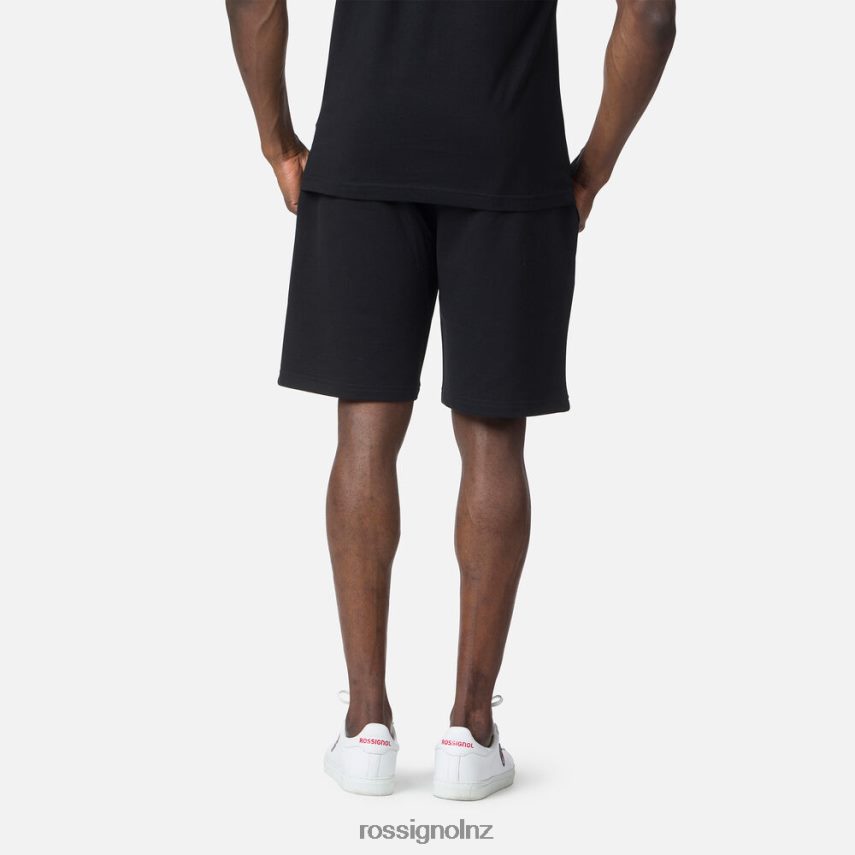 NZ Rossignol Men Logo Cotton Shorts Black F222Z2459 Bottoms