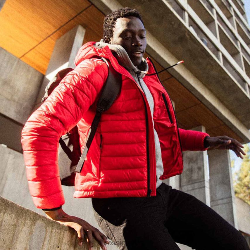 NZ Rossignol Men Hooded Insulated Jacket 180Gr Carmin F222Z2341 Tops