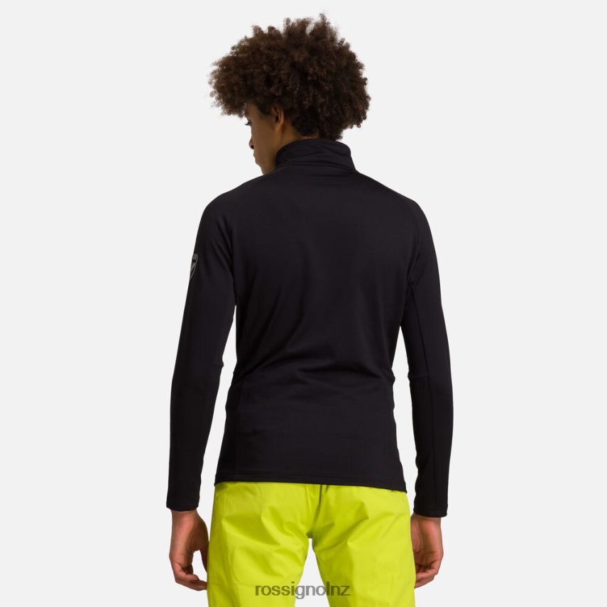NZ Rossignol Men Classique Half-Zip Baselayer Top Black F222Z2672 Tops