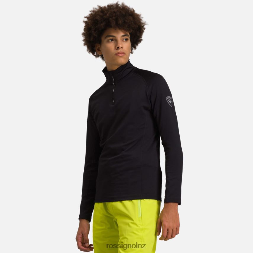 NZ Rossignol Men Classique Half-Zip Baselayer Top Black F222Z2672 Tops