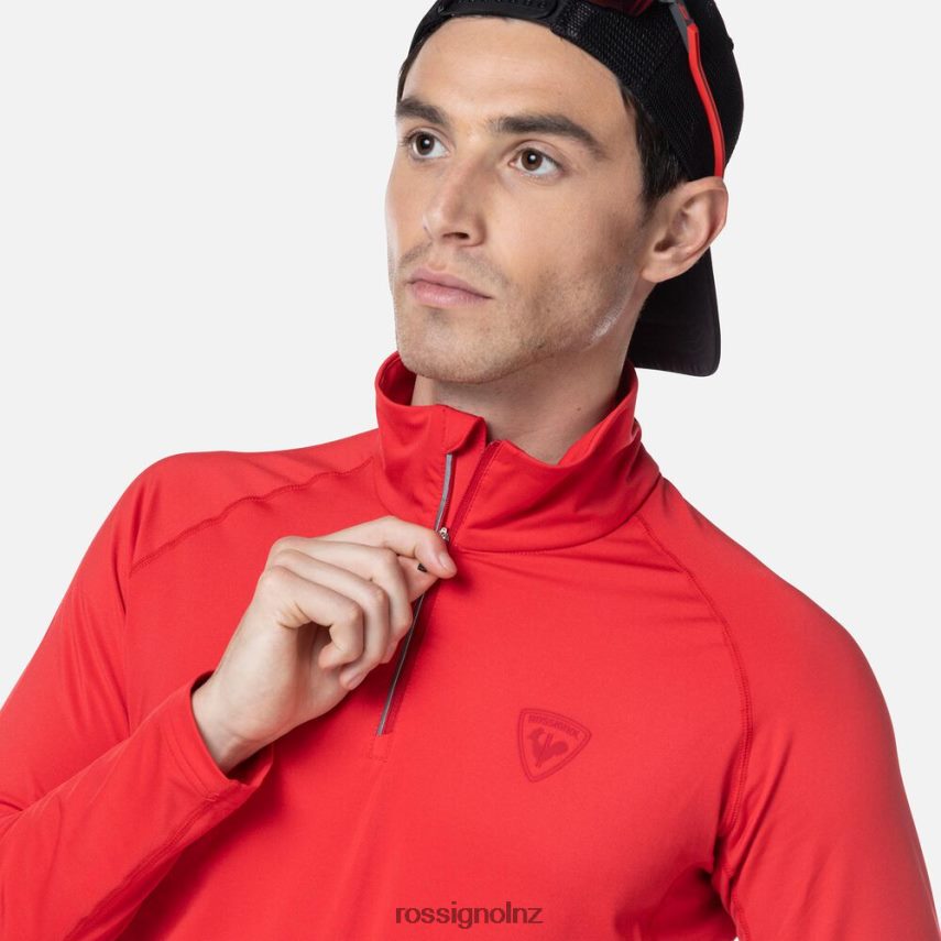 NZ Rossignol Men Classique Half-Zip Baselayer Top Sportsred F222Z2335 Tops