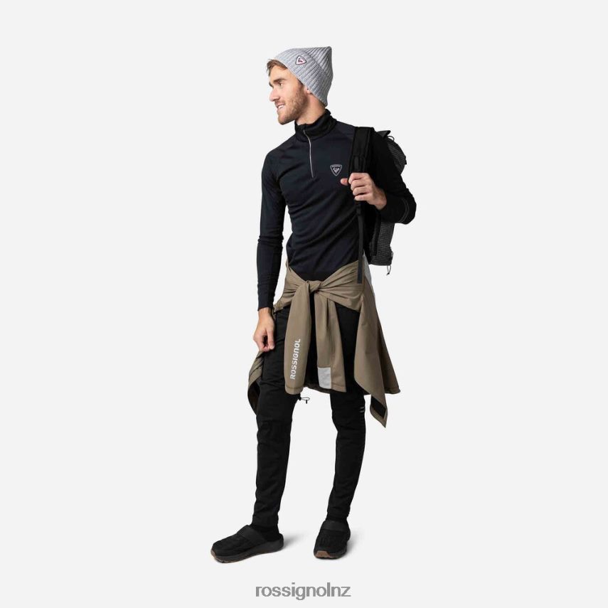 NZ Rossignol Men Poursuite Half-Zip Baselayer Top Black F222Z2410 Tops