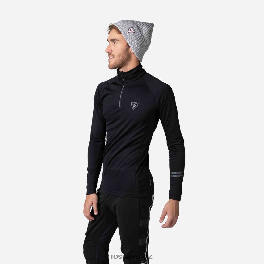 NZ Rossignol Men Poursuite Half-Zip Baselayer Top Black F222Z2410 Tops