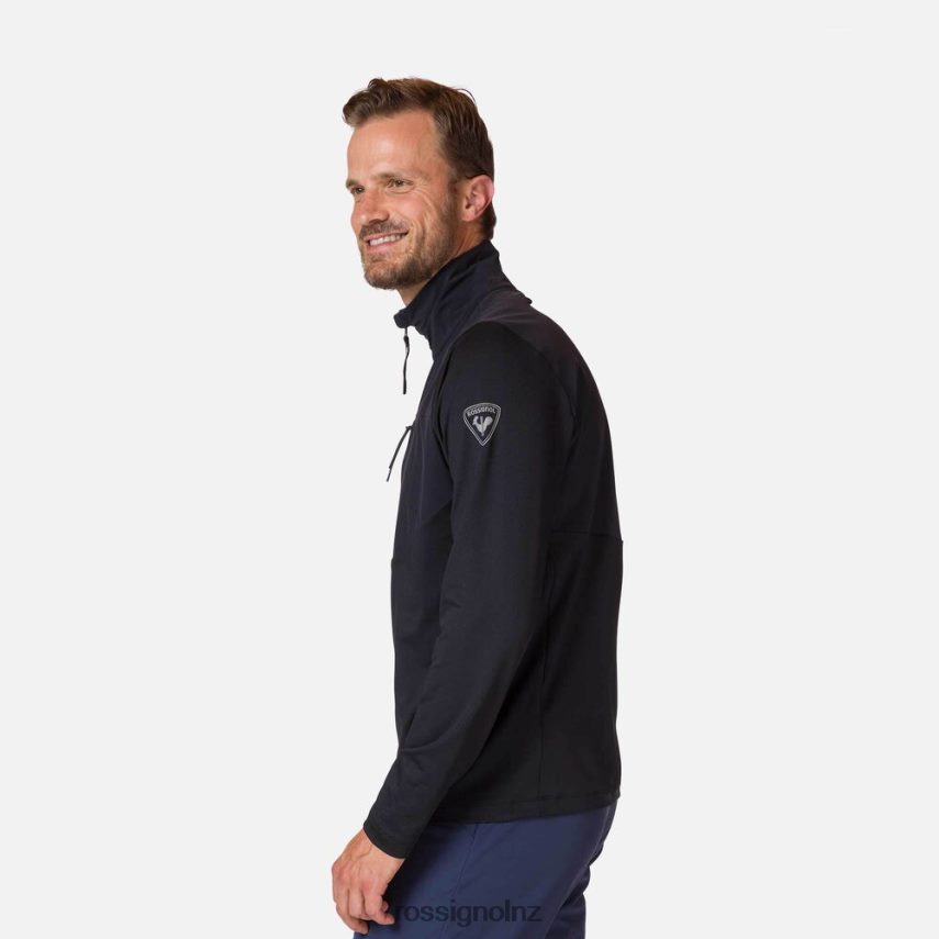 NZ Rossignol Men 1/2 Zip Midlayer Black F222Z2127 Tops