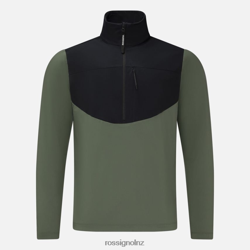 NZ Rossignol Men 1/2 Zip Midlayer Ebony Green F222Z2402 Tops