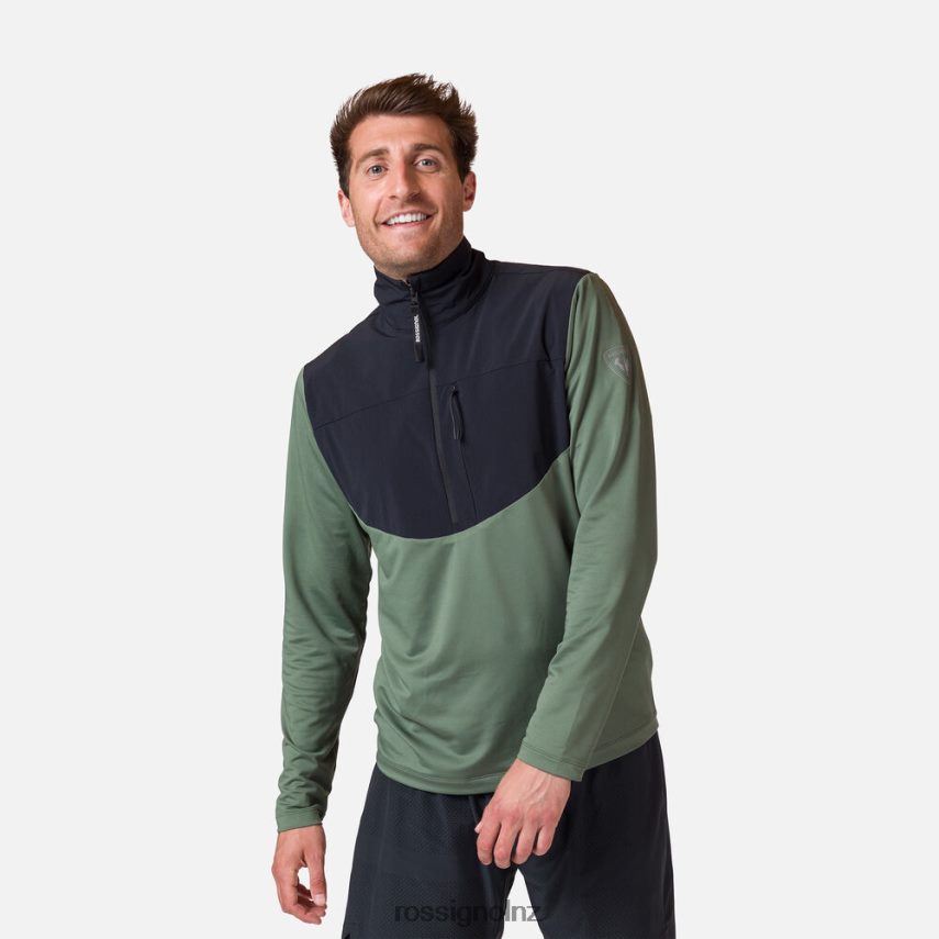 NZ Rossignol Men 1/2 Zip Midlayer Ebony Green F222Z2402 Tops