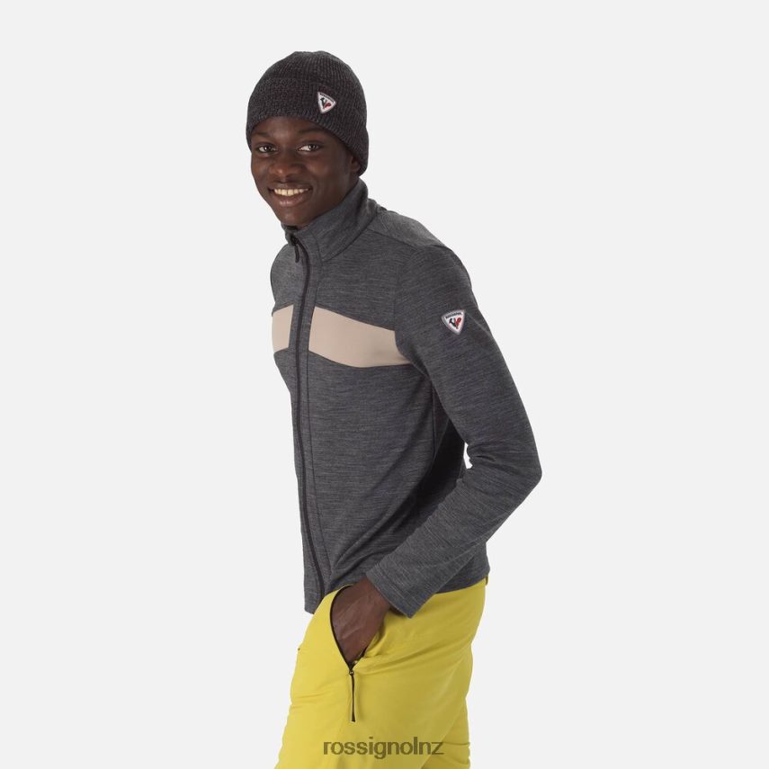 NZ Rossignol Men React Merino Full Zip Midlayer Black F222Z264 Tops