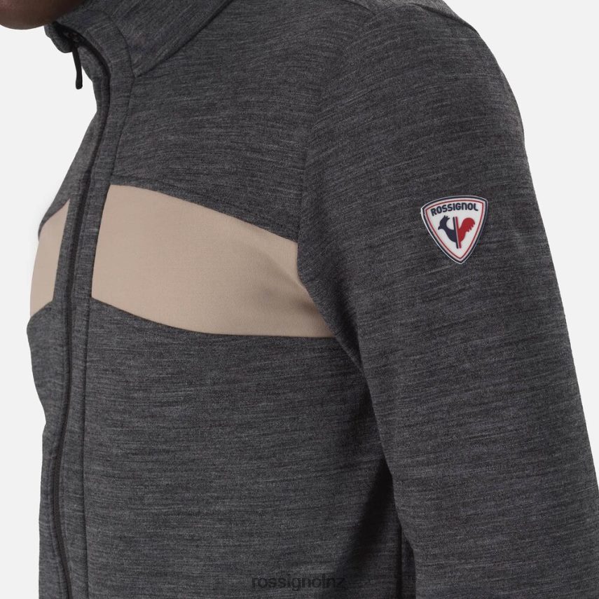 NZ Rossignol Men React Merino Full Zip Midlayer Black F222Z264 Tops