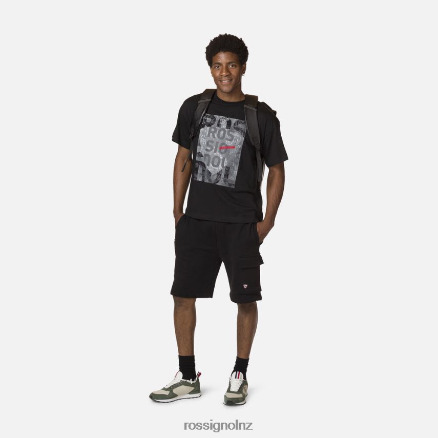 NZ Rossignol Men Cotton Comfortable Graphic Print Tee Black F222Z215 Tops