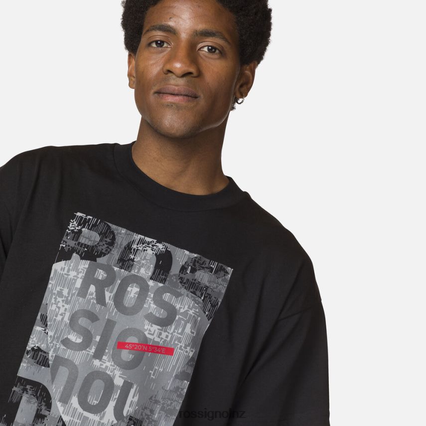 NZ Rossignol Men Cotton Comfortable Graphic Print Tee Black F222Z215 Tops