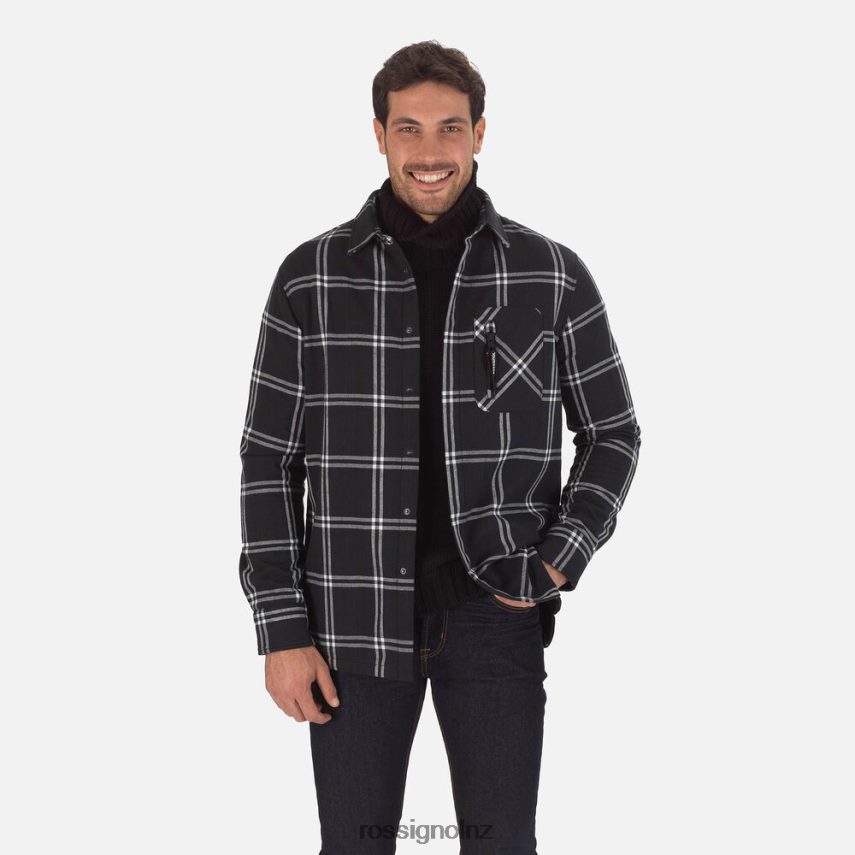 NZ Rossignol Men Flannel Shirt Black F222Z2240 Tops
