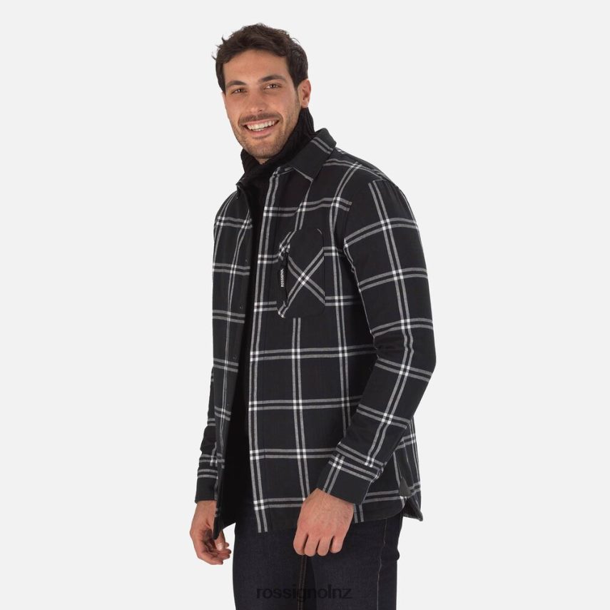 NZ Rossignol Men Flannel Shirt Black F222Z2240 Tops