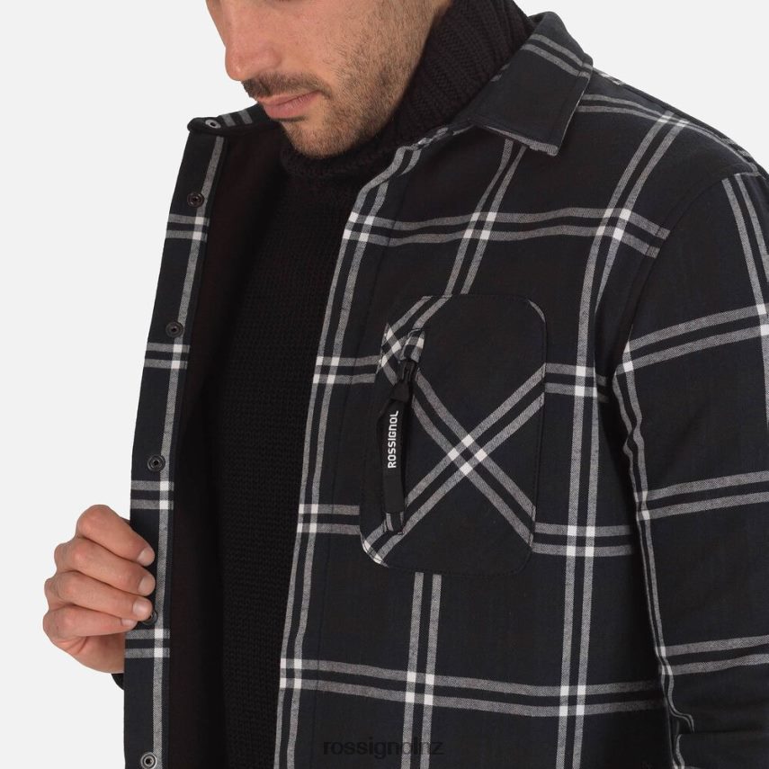NZ Rossignol Men Flannel Shirt Black F222Z2240 Tops
