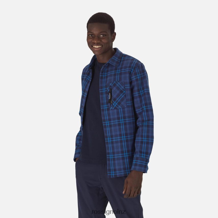 NZ Rossignol Men Flannel Shirt Darknavy F222Z276 Tops