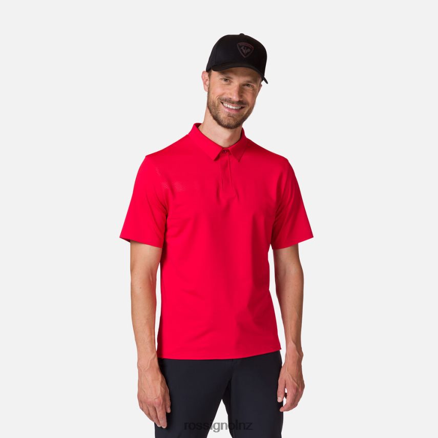 NZ Rossignol Men Lightweight Breathable Polo Shirt Sportsred F222Z2110 Tops