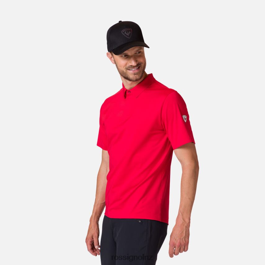 NZ Rossignol Men Lightweight Breathable Polo Shirt Sportsred F222Z2110 Tops