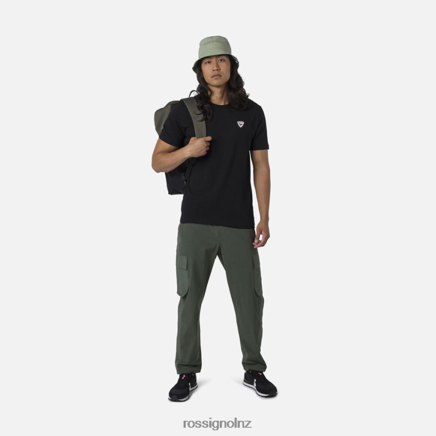 NZ Rossignol Men Logo Plain Tee Black F222Z227 Tops