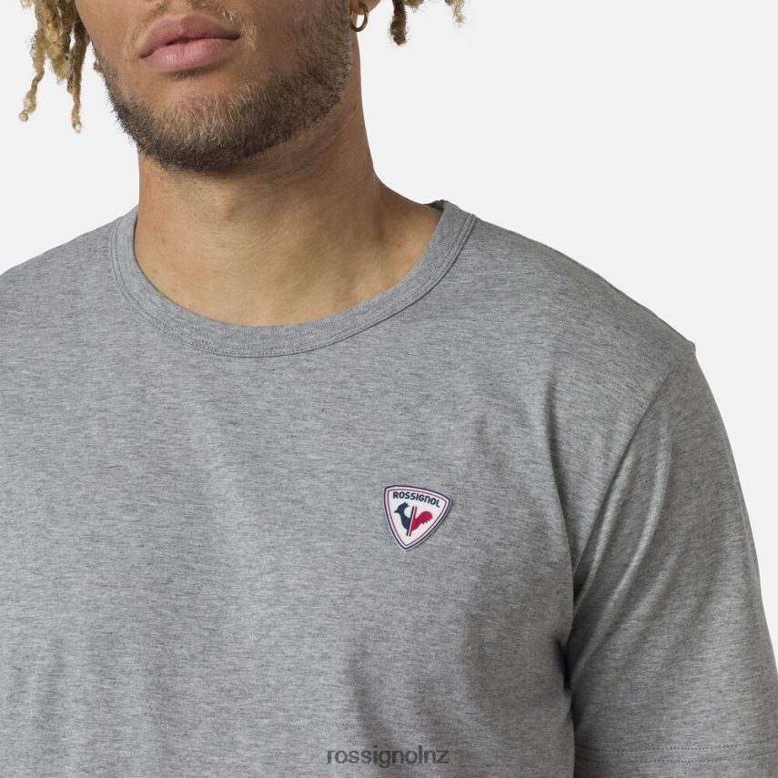 NZ Rossignol Men Logo Plain Tee Heathergrey F222Z254 Tops