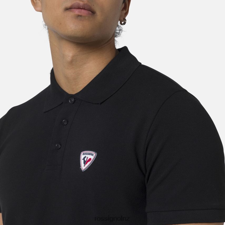NZ Rossignol Men Logo Polo Black F222Z2303 Tops