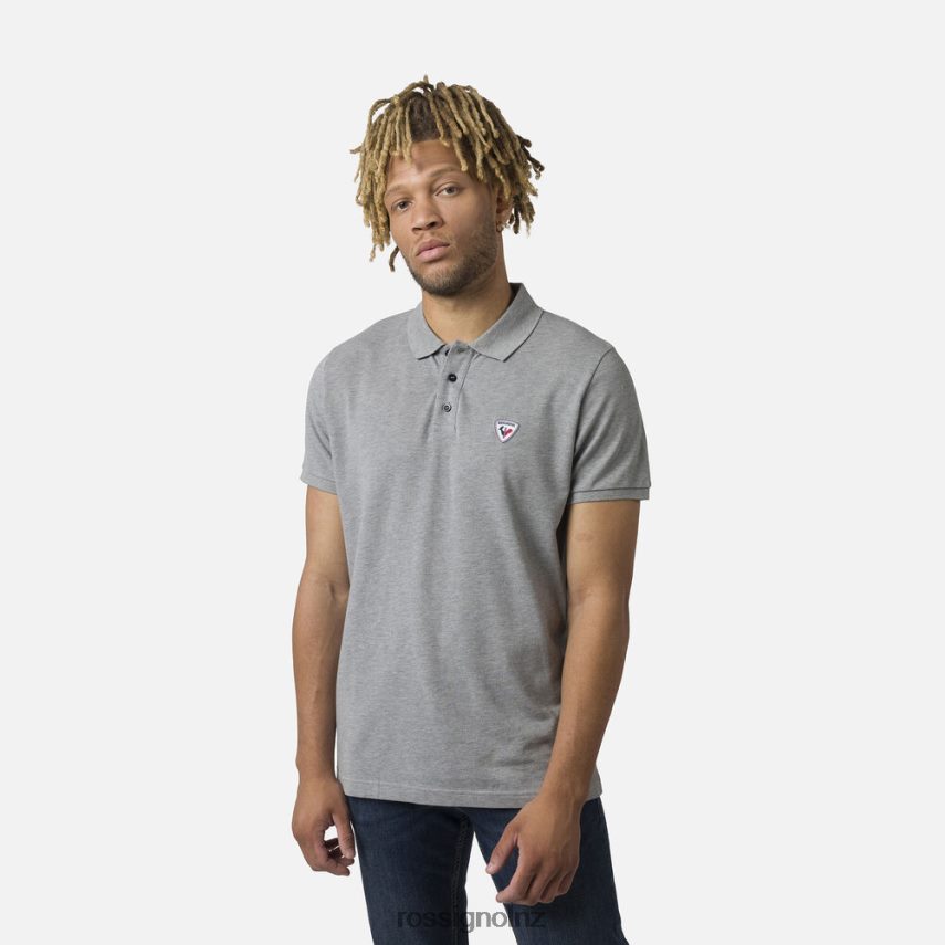 NZ Rossignol Men Logo Polo Heathergrey F222Z284 Tops