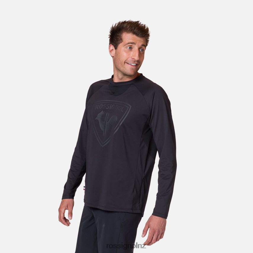 NZ Rossignol Men Long Sleeve Jersey Classic Fit Black F222Z2370 Tops
