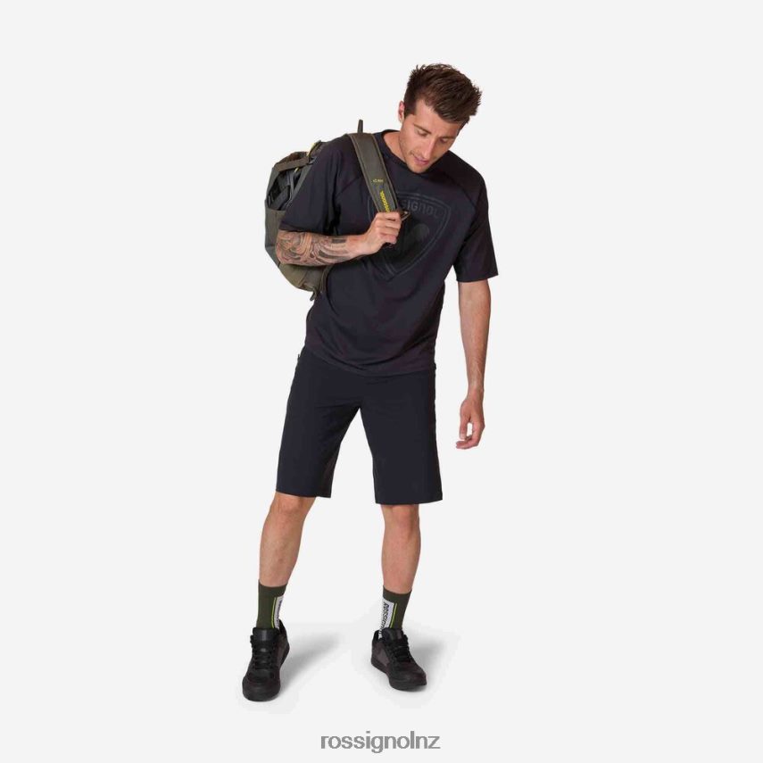NZ Rossignol Men Short Sleeve Jersey Classic Fit Black F222Z226 Tops