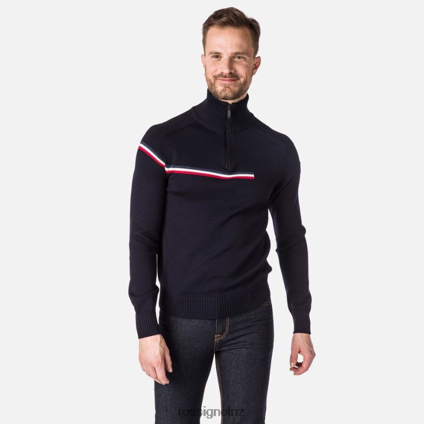 NZ Rossignol Men Major Half-Zip Sweater Darknavy F222Z2373 Tops
