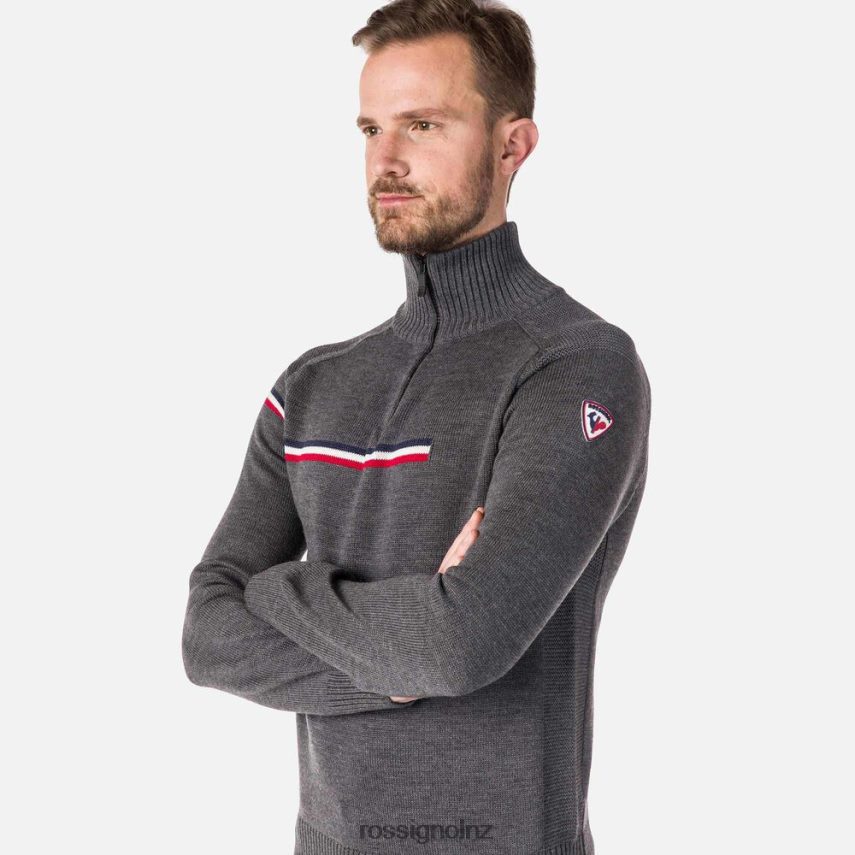 NZ Rossignol Men Major Half-Zip Sweater Heathergrey F222Z2352 Tops