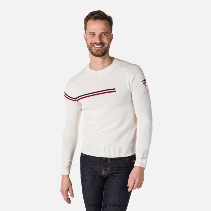 NZ Rossignol Men Odysseus Round-Neck Sweater White F222Z2651 Tops