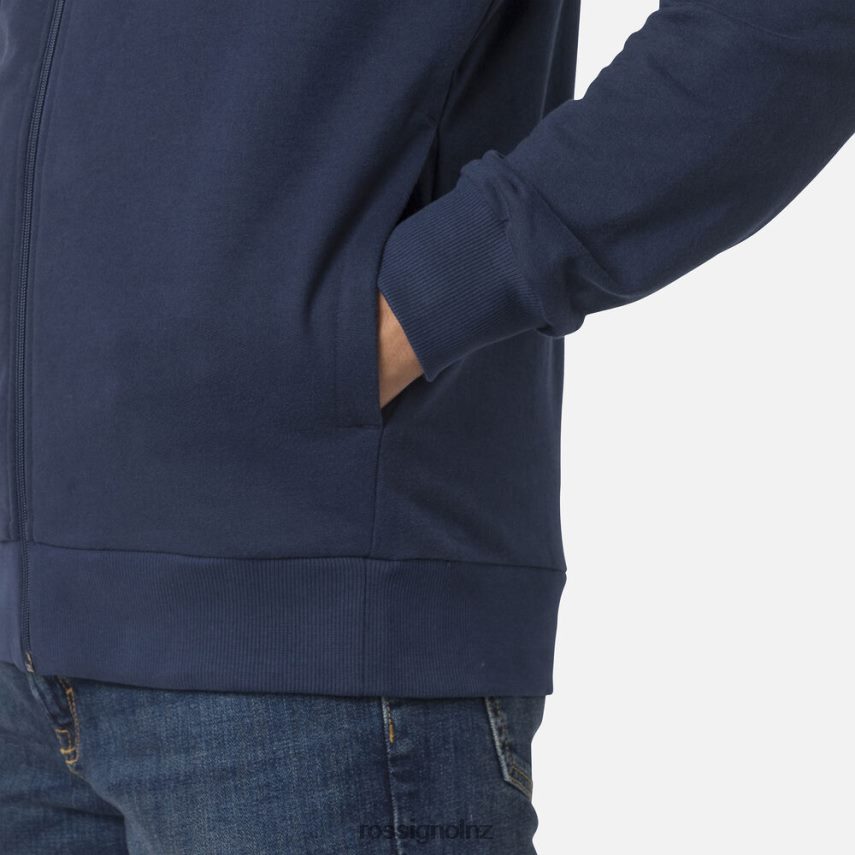 NZ Rossignol Men Full-Zip Hooded Logo Fleece Sweatshirt Darknavy F222Z2434 Tops
