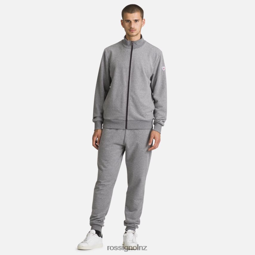 NZ Rossignol Men Full-Zip Logo Cotton Sweatshirt Heathergrey F222Z2473 Tops