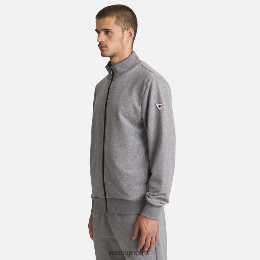 NZ Rossignol Men Full-Zip Logo Cotton Sweatshirt Heathergrey F222Z2473 Tops