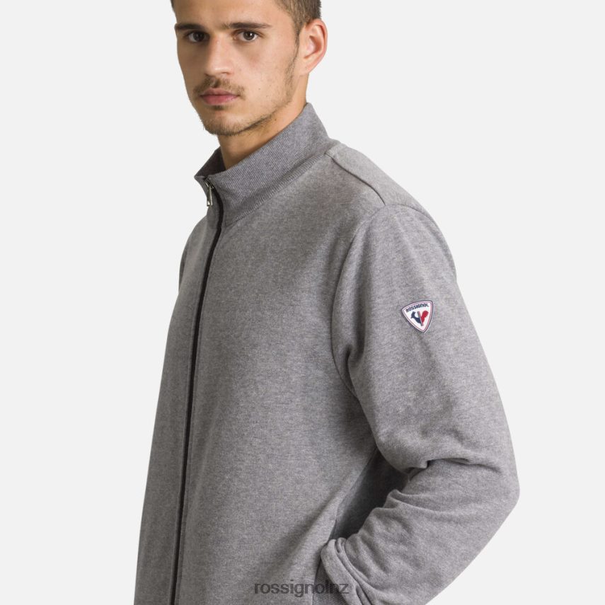 NZ Rossignol Men Full-Zip Logo Cotton Sweatshirt Heathergrey F222Z2473 Tops